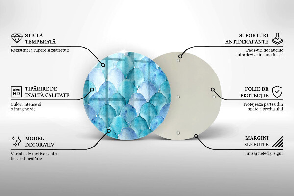 Skärbräda glas unik Akvarell skalor