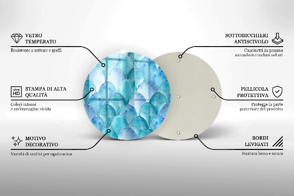 Skärbräda glas unik Akvarell skalor