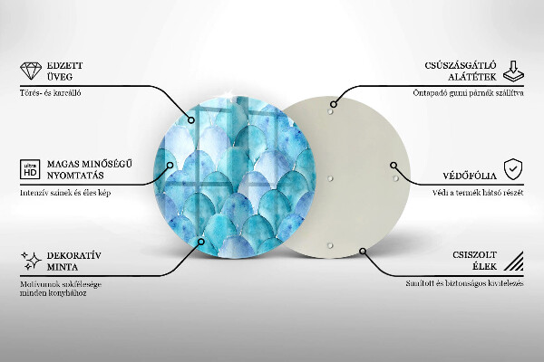 Skärbräda glas unik Akvarell skalor