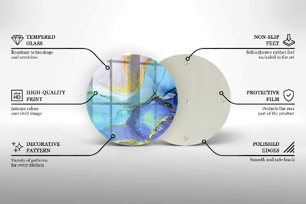 Skärbräda glas unik Sprucken guldsten