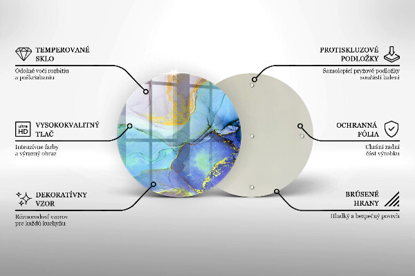 Skärbräda glas unik Sprucken guldsten