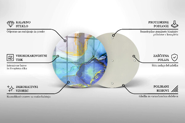 Skärbräda glas unik Sprucken guldsten