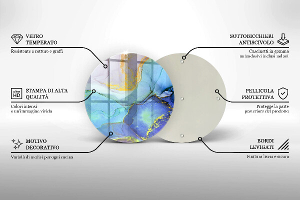 Skärbräda glas unik Sprucken guldsten