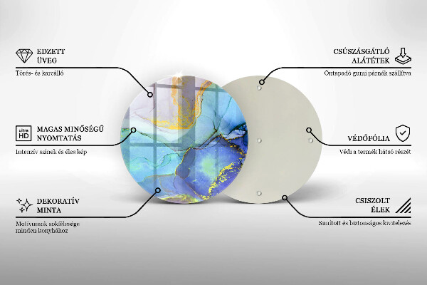 Skärbräda glas unik Sprucken guldsten