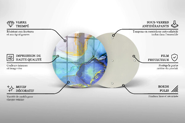 Skärbräda glas unik Sprucken guldsten