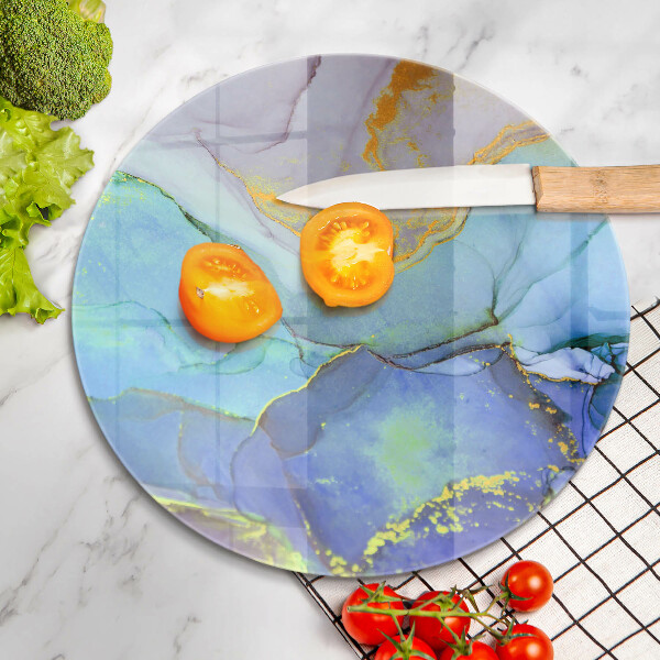 Skärbräda glas unik Sprucken guldsten