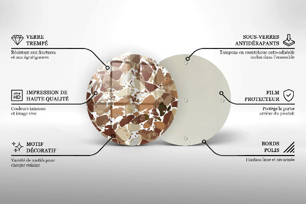 Skärbräda glas unik Sten dekorativa fläckar