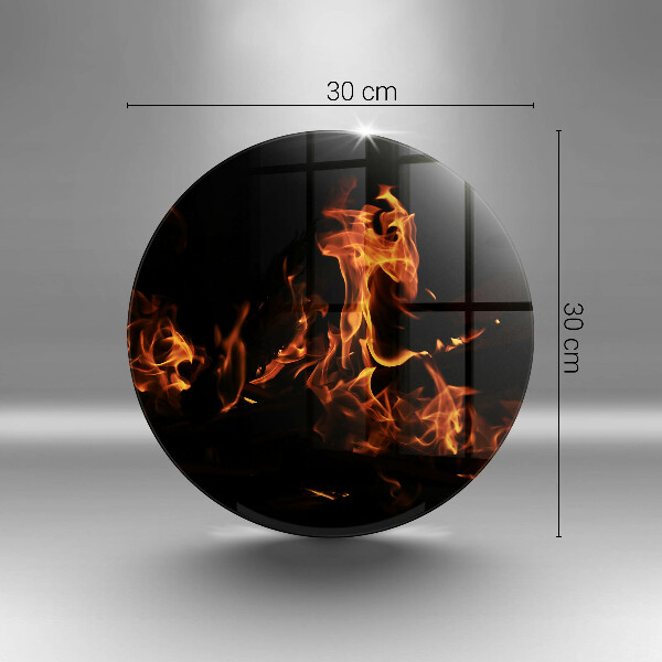 Skärbräda glas unik Elda en levande låga