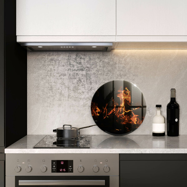 Skärbräda glas unik Elda en levande låga