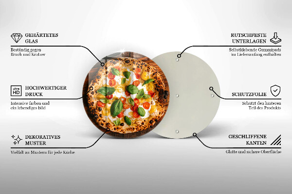 Skärbräda glas unik Italiensk pizza