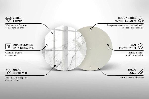 Skärbräda glas unik Elegant marmorstruktur
