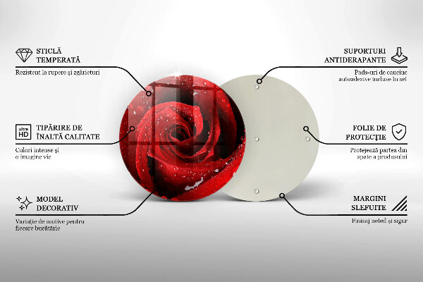Skärbräda glas unik Rosen blomblad