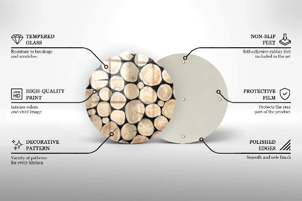 Skärbräda glas unik Trästammar