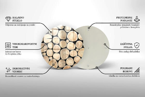 Skärbräda glas unik Trästammar