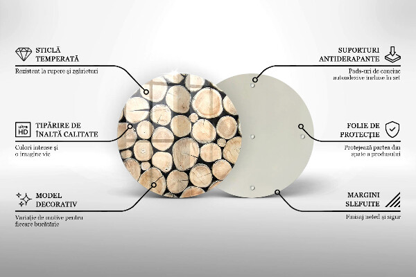 Skärbräda glas unik Trästammar