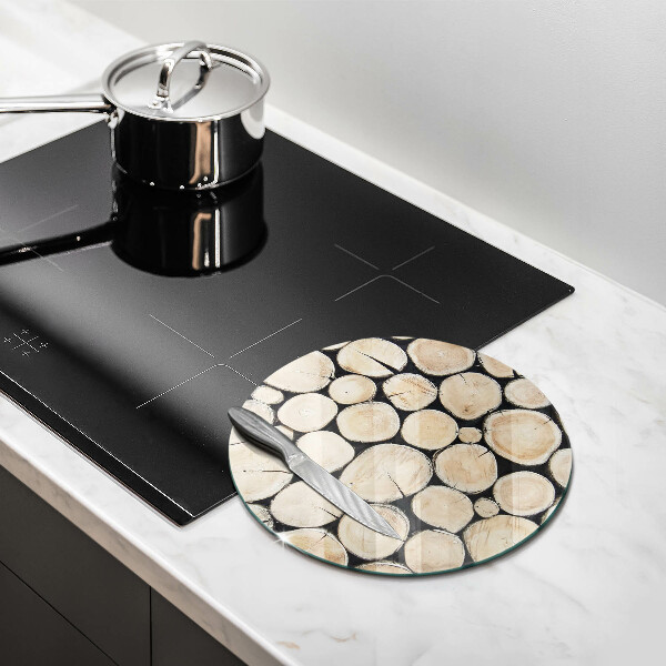 Skärbräda glas unik Trästammar