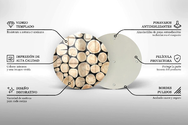 Skärbräda glas unik Trästammar