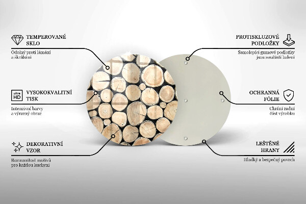 Skärbräda glas unik Trästammar