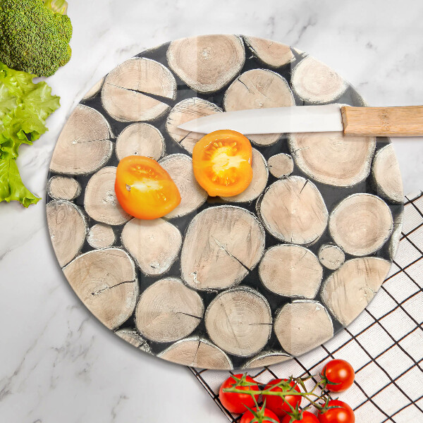 Skärbräda glas unik Trästammar