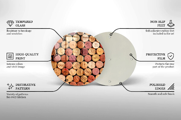 Skärbräda glas unik Vinkorkar mönster