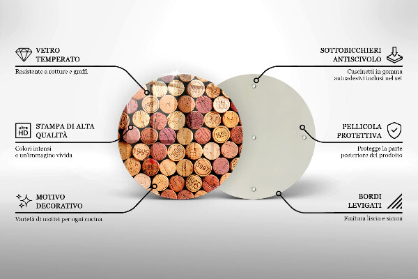 Skärbräda glas unik Vinkorkar mönster