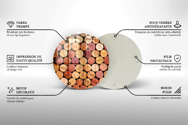 Skärbräda glas unik Vinkorkar mönster