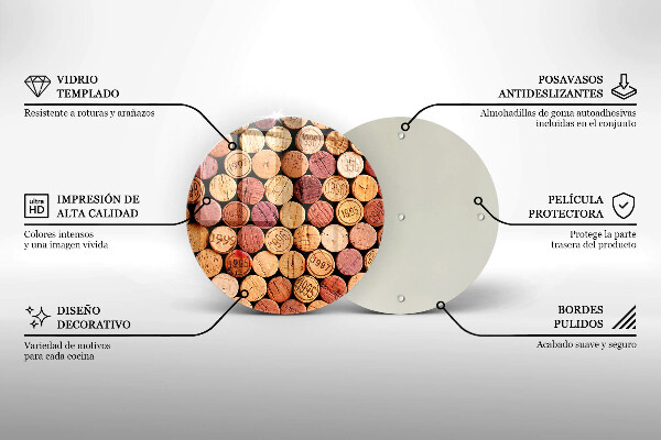 Skärbräda glas unik Vinkorkar mönster