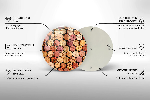 Skärbräda glas unik Vinkorkar mönster