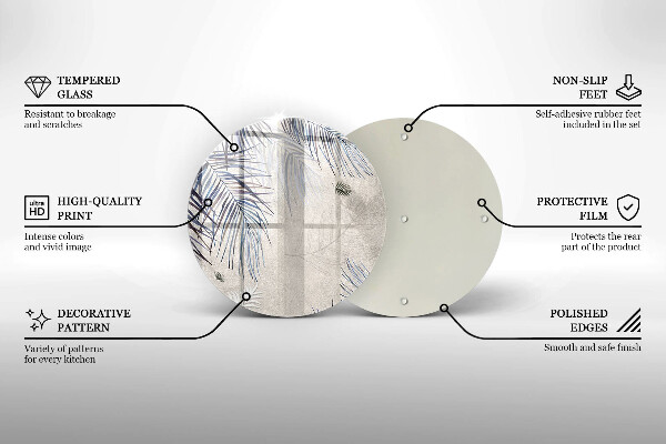 Skärbräda glas unik Subtila blad