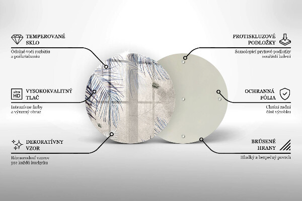 Skärbräda glas unik Subtila blad