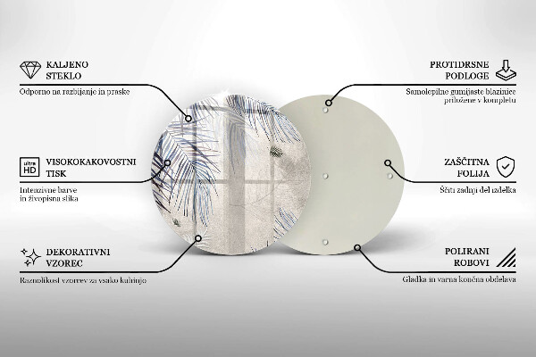 Skärbräda glas unik Subtila blad