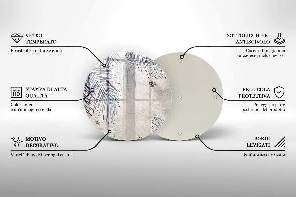 Skärbräda glas unik Subtila blad