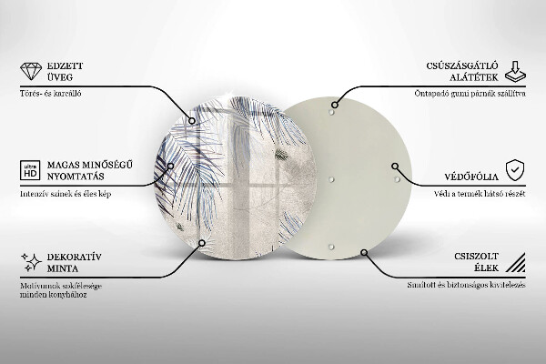 Skärbräda glas unik Subtila blad