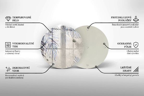 Skärbräda glas unik Subtila blad