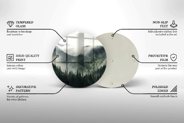 Skärbräda glas unik Skog och dimma landskap