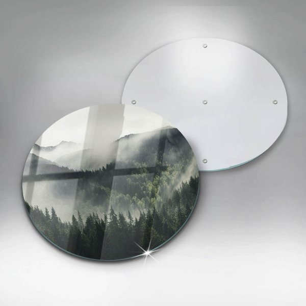 Skärbräda glas unik Skog och dimma landskap