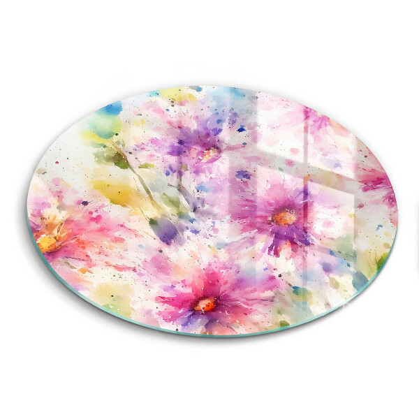 Skärbräda glas unik Målade blommor
