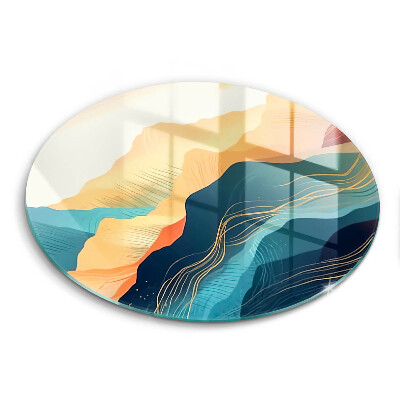 Skärbräda glas unik Abstrakt bergslandskap