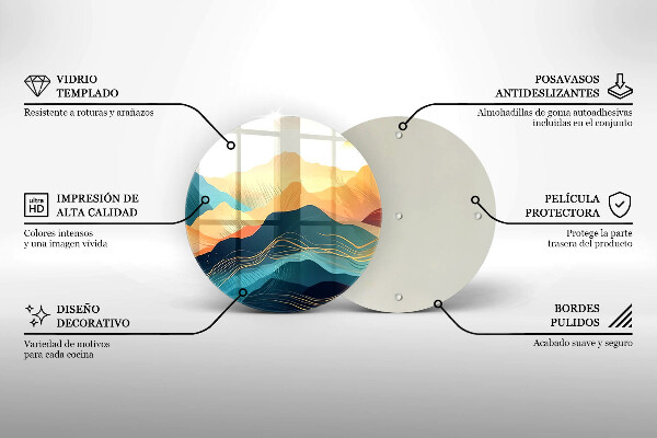 Skärbräda glas unik Abstrakt bergslandskap