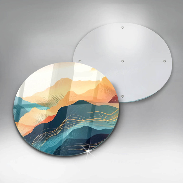 Skärbräda glas unik Abstrakt bergslandskap