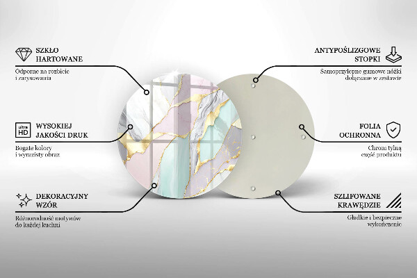 Skärbräda glas unik Pastell marmor
