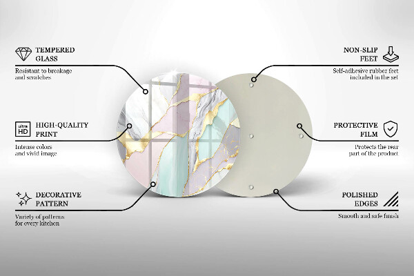 Skärbräda glas unik Pastell marmor