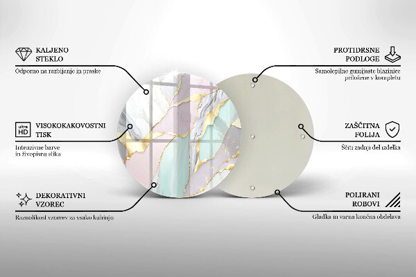 Skärbräda glas unik Pastell marmor
