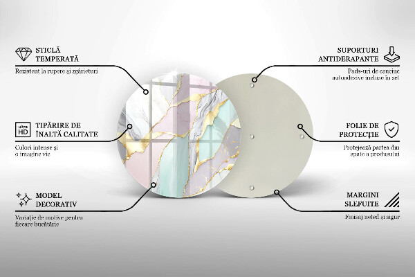 Skärbräda glas unik Pastell marmor