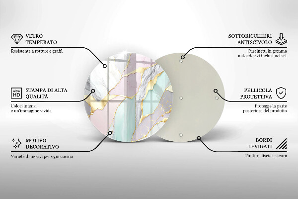 Skärbräda glas unik Pastell marmor