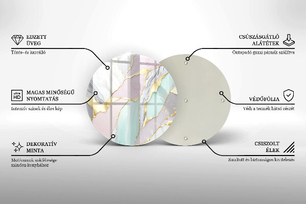 Skärbräda glas unik Pastell marmor