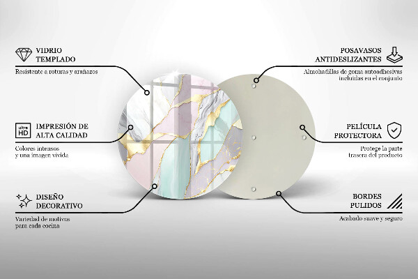 Skärbräda glas unik Pastell marmor