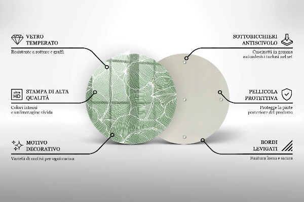 Skärbräda glas unik Linjära blad