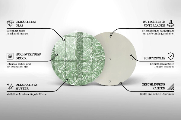 Skärbräda glas unik Linjära blad