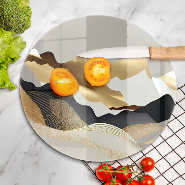 Skärbräda glas unik Abstrakta gyllene berg